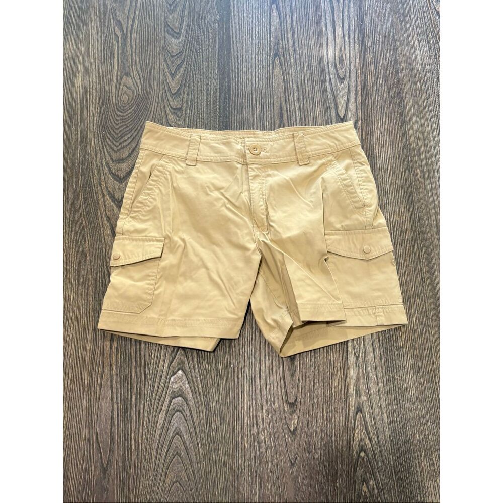 Eddie Bauer Womens Cargo Shorts Mid-Rise Khaki Utility Outdoor Beige Size 4
